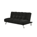 75 Inch Sofa Bed, Pocket Coils and Spring, Stylish Tufted Black Fabric