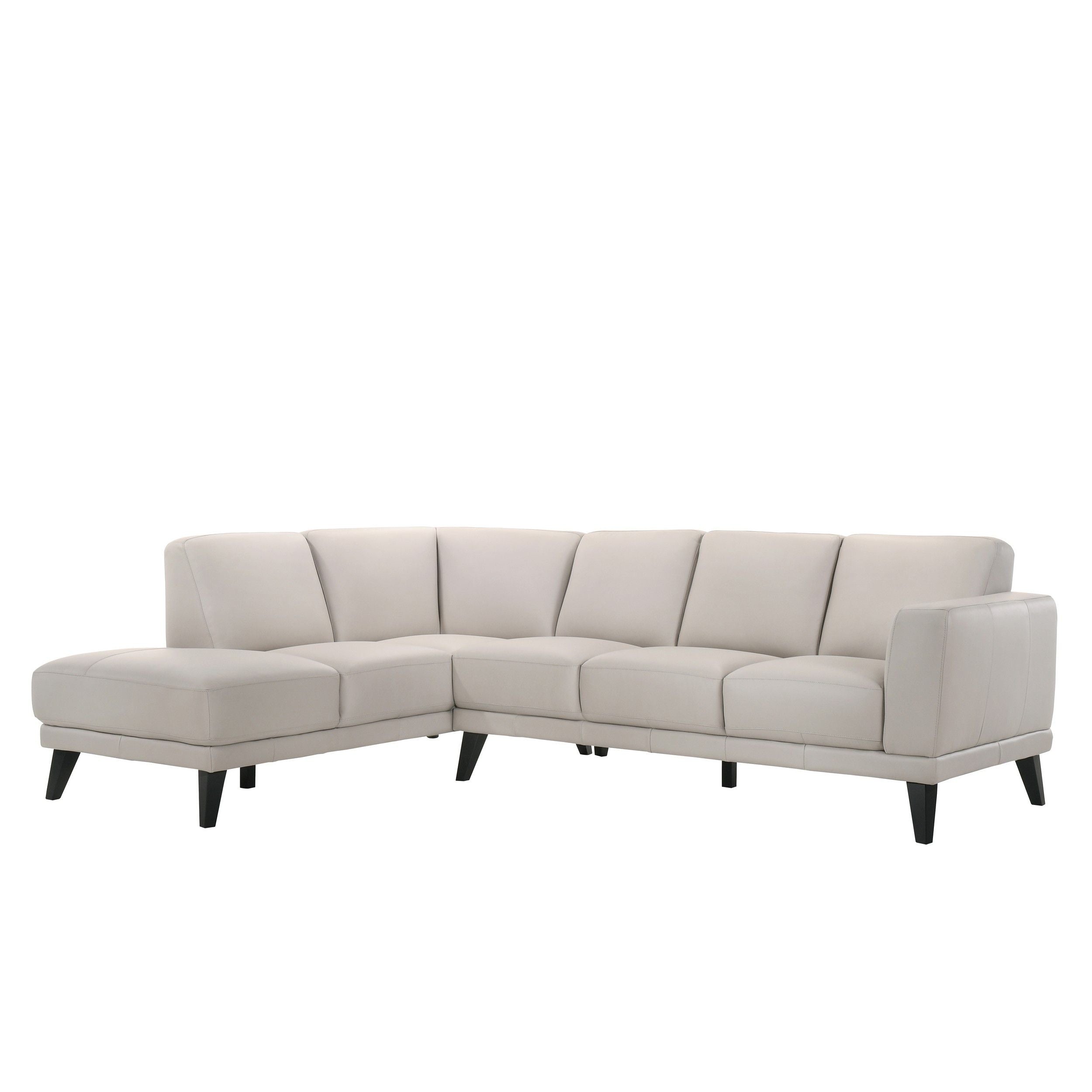 Fin 71 Inch Right Arm Facing Sofa, Mist Gray, Genuine Italian Leather