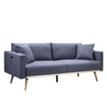 Mico 75 Inch Modern Sofa, USB Charging Ports and Side Pocket, Dark Gray