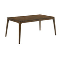 Nick 66 Inch Modern Dining Table, Rubberwood, Angled Legs, Walnut Brown
