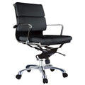 Elle 20 Inch Low Back Swivel Office Chair, Cushioned, Rolling Wheels, Black