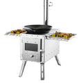 VEVOR Wood Stove, 86 inch, Stainless Steel Camping Tent Stove, Portable Wood Burning Stove with Chimney Pipes & Gloves, 3000inFi