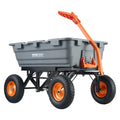 VEVOR Dump Cart, Poly Garden Dump Cart with Easy to Assemble Steel Frame, Dump Wagon with 2-in-1 Convertible Handle, Utility Whe