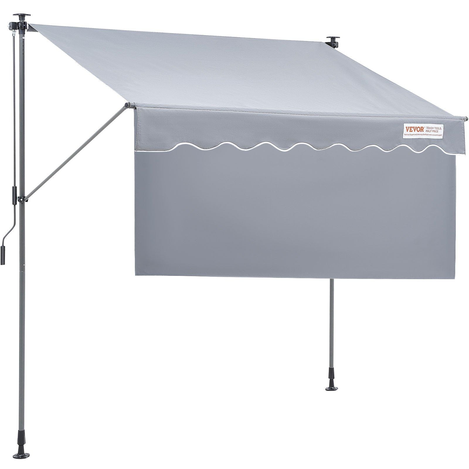 VEVOR Manual Retractable Awning, 78 Outdoor Retractable Patio Awning Sunshade Shelter, Adjustable Patio Door Window Awning Canop