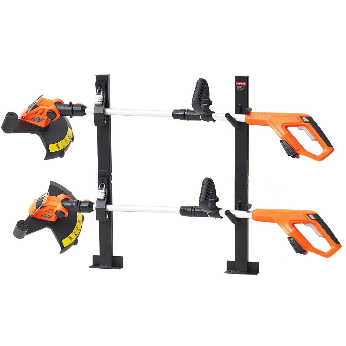 Vevor Trimmer Rack, 2 Place Weeder Trimmer Rack, Trim Holder Trailer Rack Carrier With Zinc Alloy Password Lock, Mount On Landsc