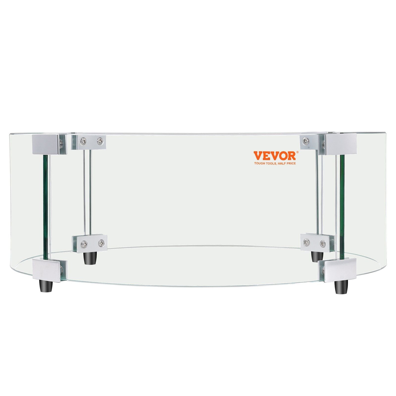 VEVOR Fire Pit Wind Guard, 29 x 8 inch Round Glass Flame Shield, 0.24-Inch Thick Fire Table Accessory, Clear Tempered Glass Flam