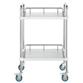 VEVOR Lab Rolling Cart, 2-Shelf Stainless Steel Rolling Cart, Lab Serving Cart with Swivel Casters, Dental Utility Cart for Clin