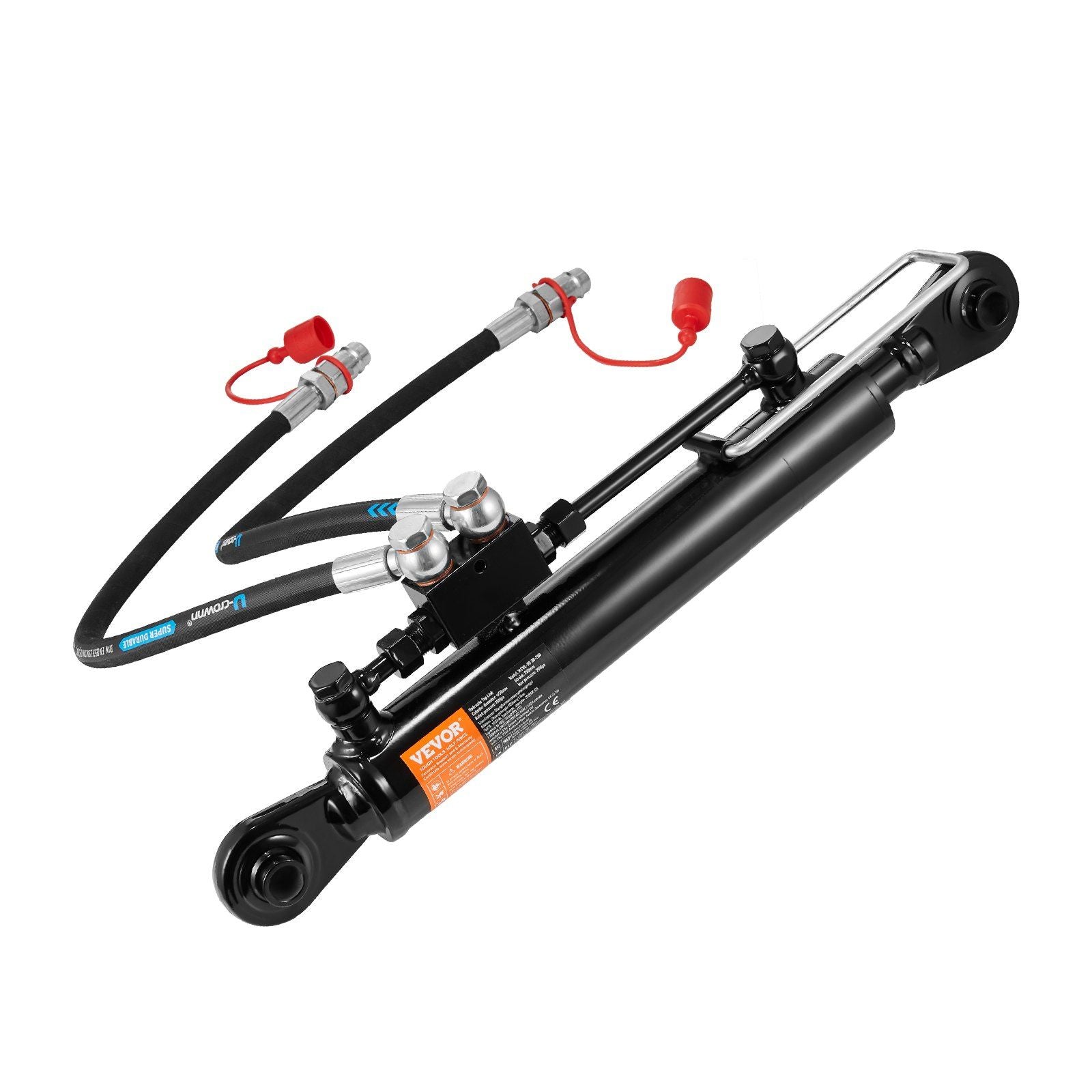 Vevor Hydraulic Top Link Cat.1-1 (11 In, 20-7/8~31-7/8 In ), Hydraulic Cylinder With 2 Hoses & G3/8' Check Valve