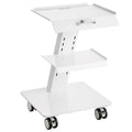 VEVOR Lab Trolley, 3-Layer Rolling Lab Cart, Metal Mobile Trolley with Swivel Wheels, Tray Rolling Clinic Cart 220 lbs Weight Ca