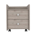 York Nightstand, Superior Top, Two Drawers, Four Casters