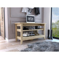 Vilna Storage Bench, Two Open Shelves, Four Legs