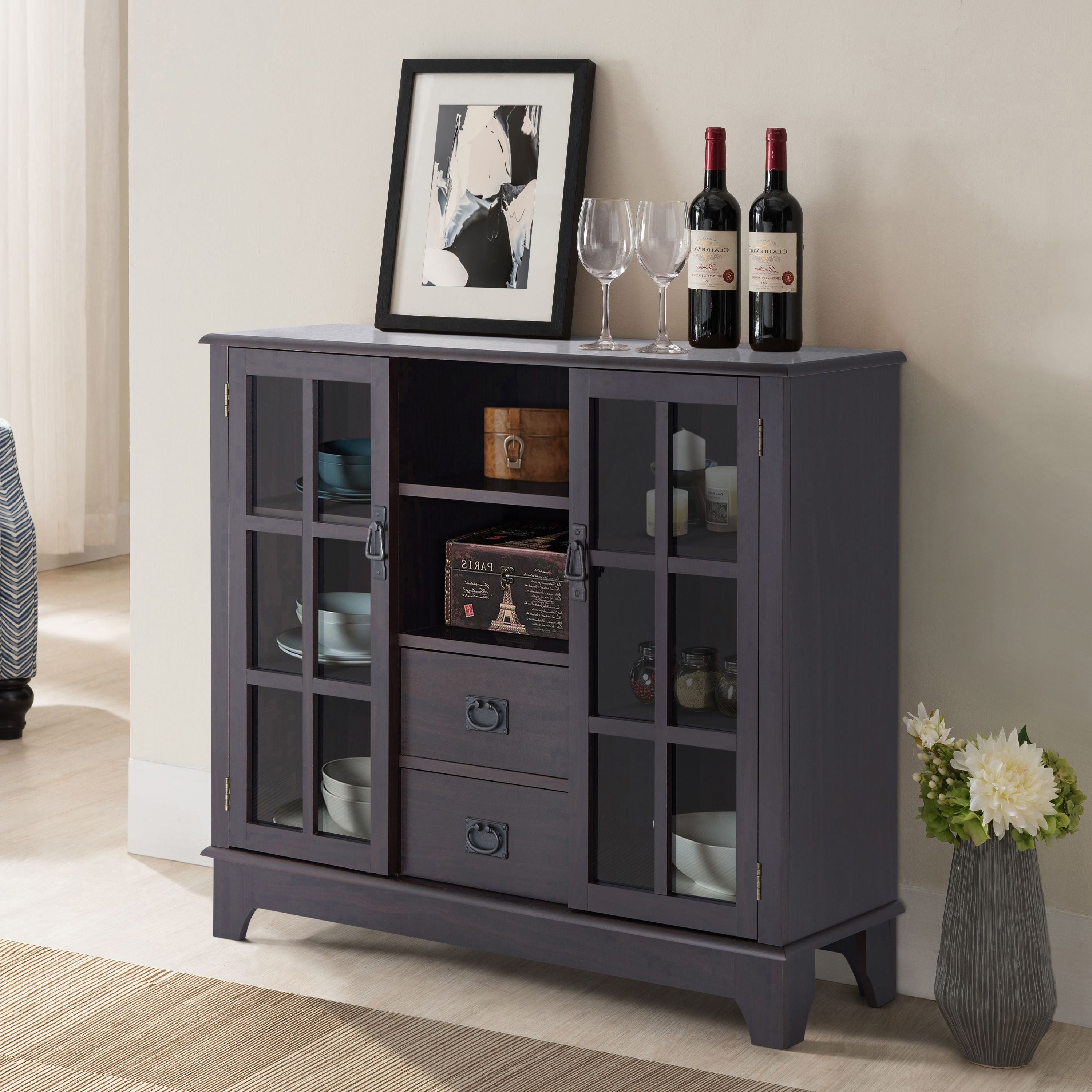 Espresso 2-door Server with 2 Drawers
