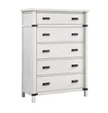 Loretta Modern Style 5-Drawer Chest Made with Wood in Antique White