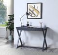 Charcoal 1-Drawer Writing Desk with X-shaped Base