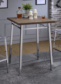 Oak and Chrome Square Bar Table