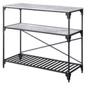Black and Concrete 2-shelf Kitchen Island