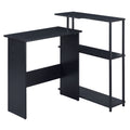 Black Office Desk with Bookshelf