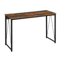 Weathered Oak and Black 47.5 Writing Desk with Metal Sled Base