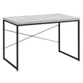 Antique White and Black Writing Desk with Metal Sled Base