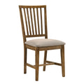 Tan and Weathered Oak Slat Back Side Chairs (Set of 2)
