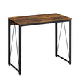 Weathered Oak and Black 35.5 Writing Desk with Metal Sled Base