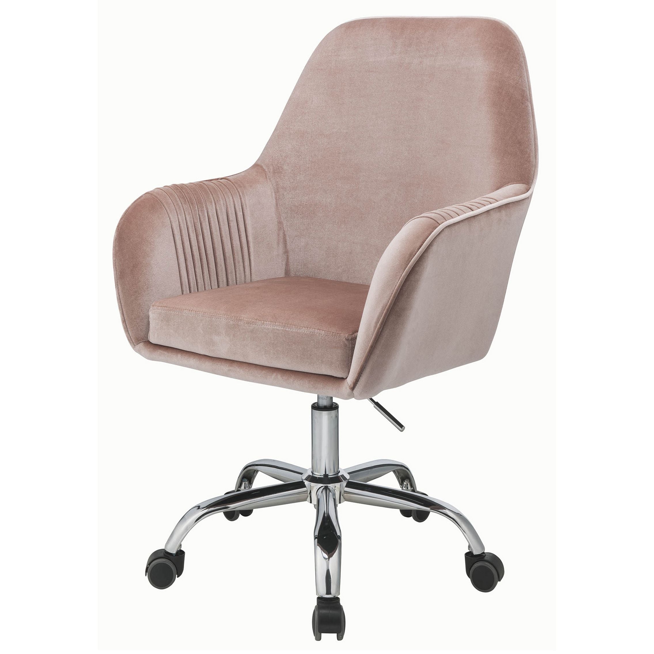 Peach and Chrome Swivel Office Chair