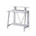 Antique White and Black Writing Desk with Upper Shelf