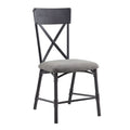 Grey and Sandy Black Side Chair with X-Shape Back (Set of 2)