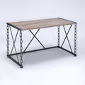 Rustic Oak and Antique Black Rectangular Console Table