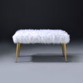 White and Gold Bench with Straight Legs