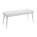 White and Chrome Bench with Padded Seat