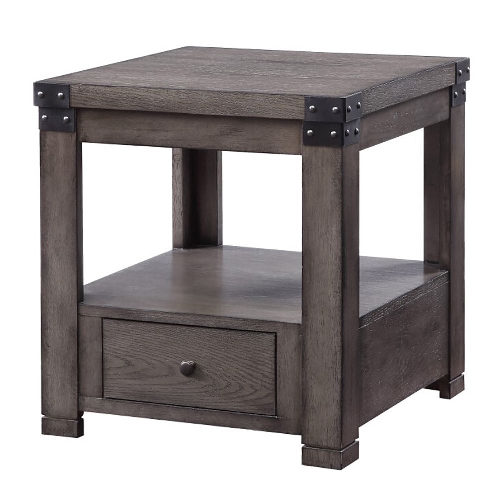 Ash Grey End Table with Square Leg