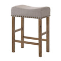 Tan and Weathered Oak Counter Height Stools (Set of 2)