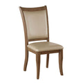 Beige and Grey Oak Side Chair with Tapered Leg (Set of 2)