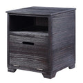 Antique Black End Table with Drop-Down Door