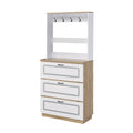 Light Oak and White Shoe Cabinet with Drop Down Drawer