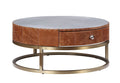 Aluminum and Cocoa Storage Coffee Table