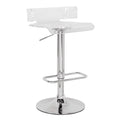 Clear and Chrome Adjustable Swivel Stool