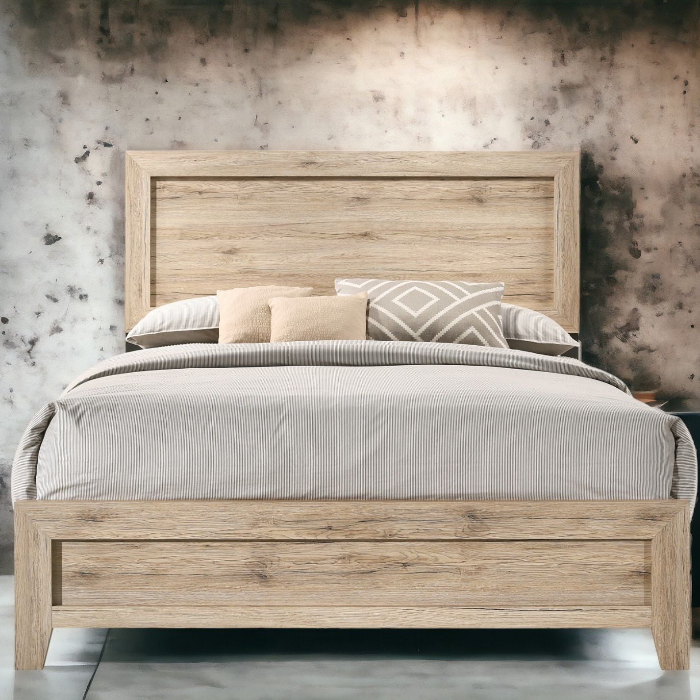 Natural Queen Panel Bed