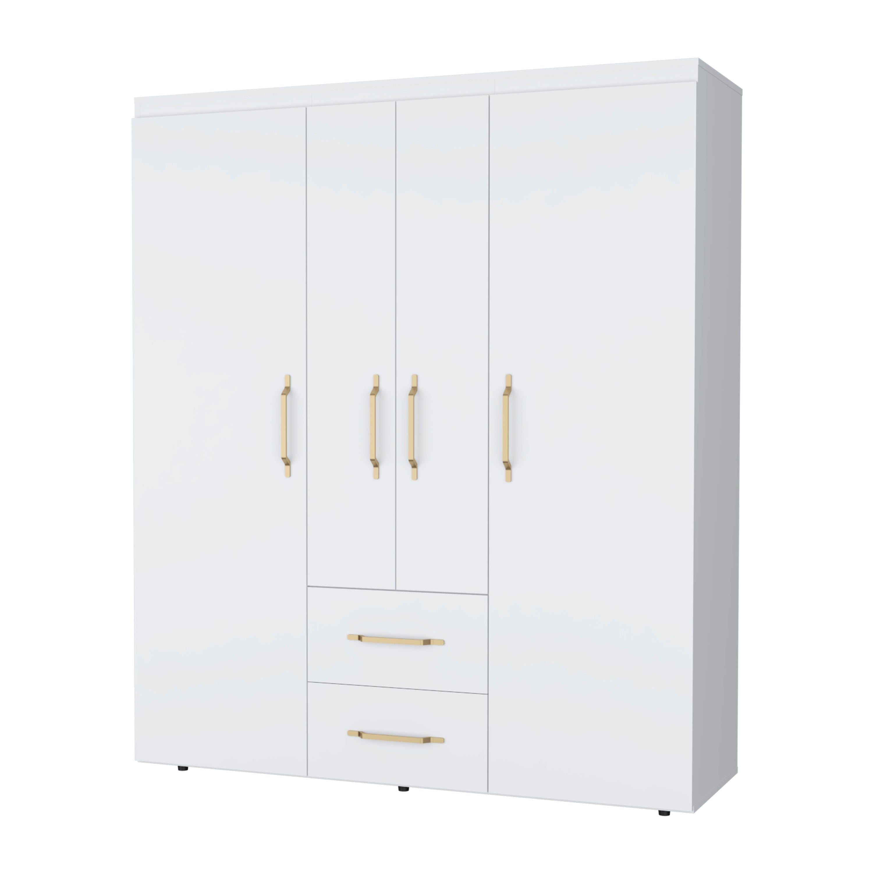 White All-In-One 2-Door Armoire