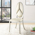 Beige and Antique White Oval Back Side Chairs (Set of 2)