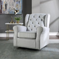 Grey Swivel Chair with Glider