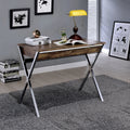 Weathered Oak and Chrome 2-drawer Writing Desk