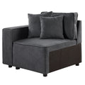 Grey Left Facing Loose Back Accent Chair