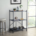 Sandy Black and Dark Bronze Hand-Brushed 3-tier Console Table