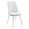 White and Chrome Tight Back Side Chairs (Set of 2)