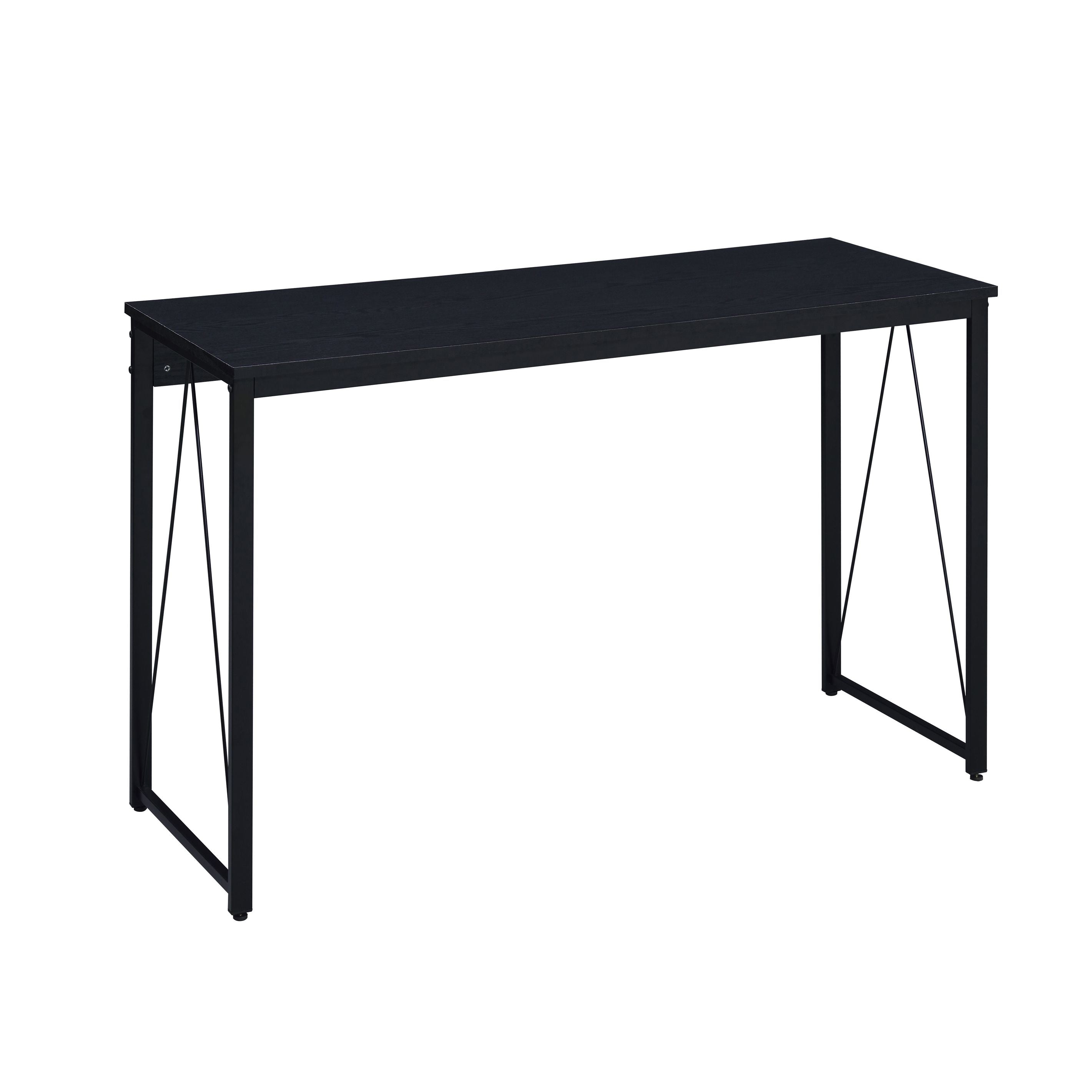Black 47.5 Writing Desk with Metal Sled Base