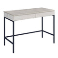 Natural and Black Writing Desk with 2 Drawers