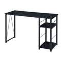 Black 2-Shelf Rectangular Writing Desk