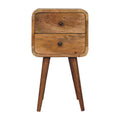 Artisan Furniture Solid Wood Mini Oak-ish Curved Nightstand